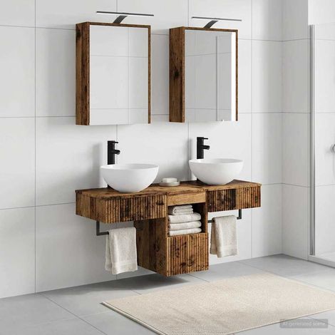 vidaXL Bathroom Cabinet Set 5 pcs Old Wood Engineered Wood (1/5)