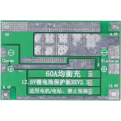 Carte de protection de batterie, module de charge/décharge équilibrée 3S 60A 12,6V BMS pour batterie au lithium (1/5)