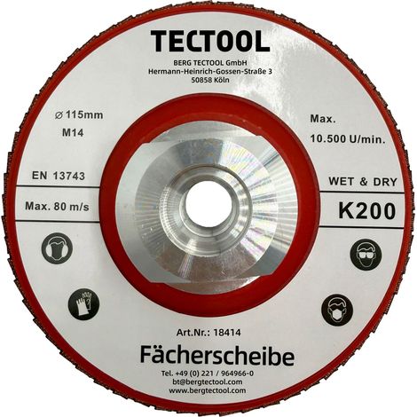 Diamant Fächerscheibe Hybrid, K200, M14, Ø 115mm