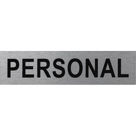 Plaque de porte en aluminium « Personnel » 160 x 40 mm
