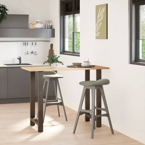 Pieds de table de bar en acier naturel, 2 pièces, 60 x (100-101) cm