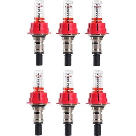 Lot de 6 débitmètres pour collecteur de chauffage au sol, régulateur de débit à contrôle visuel pour chauffage au sol.