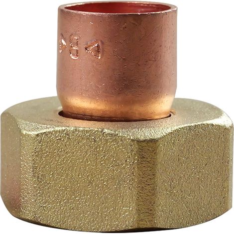Douille droite écrou prisonnier 359 GCL Femelle 3/4"(20/27) - Tube Cuivre Ø14 (1/3)