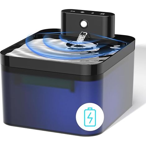 Fontaine à Eau pour Chat, 2.2L Fontaine a Eau Chat sans Fil, 4000mAh Silencieuse Fontaine a Eau Chat Detecteur de Mouvement pour Chat Chiens (1/5)