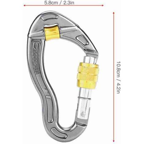 Mousqueton À Vis - 25 KN - Pour Escalade Et Secours - Jaune - 1 Pièce (1/5)
