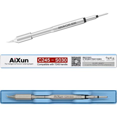 Aixun C245-S030 Präzisionslötspitze, gebogen, S-Typ, 0,3 mm