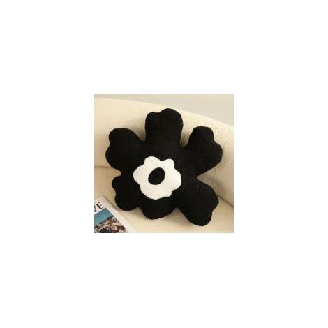 Schwarzes, kuscheliges, blumenförmiges Schaumstoffkissen, weiches Dekokissen für Sofa, Wohnzimmer, Schlafzimmer und Wohnaccessoires (1/5)