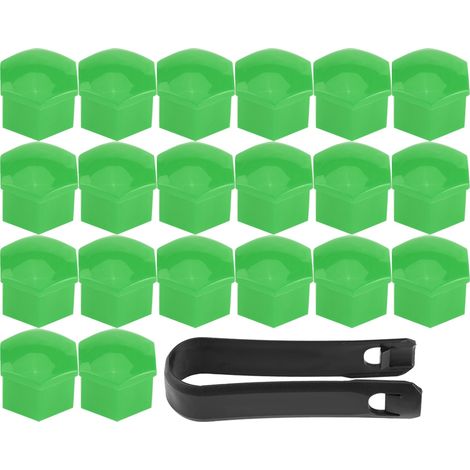 Akozon 20-teiliges farbiges Radnabenmutter-Schraubenabdeckungsset für Universalfahrzeuge (Grün).