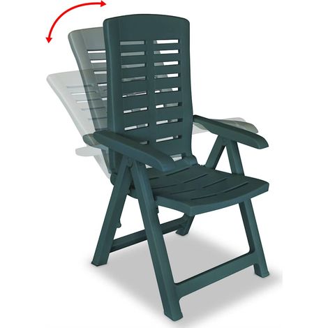 Maison Exclusive - Sedie pieghevoli reclinabili, 2 pezzi, in plastica verde (1/5)