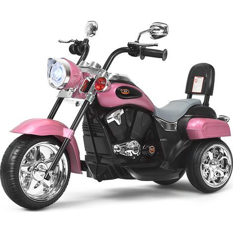 Moto eléctrica chopper 91 x 48 x 64 cm reversible estable iluminada estilo moderno rosa pálido PP 200020868 (1/3)
