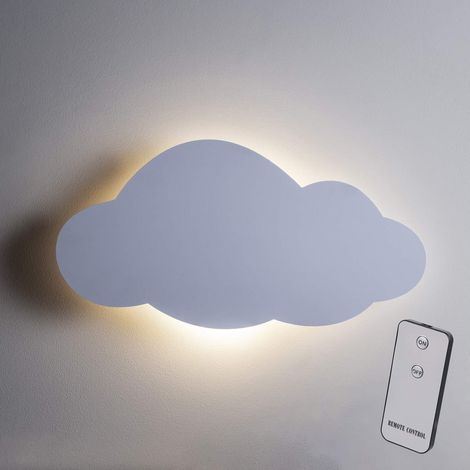 Veilleuse LED Applique Murale en Forme de Nuage à Piles avec Minuterie et Télécommande Déco Pour Chambre d’Enfant Décoration Murale (1/5)