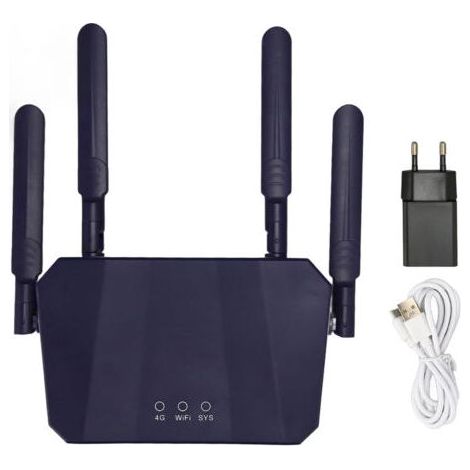 Hochgeschwindigkeits-4G-LTE-WLAN-Router (300 Mbit/s), mobiler WLAN-Hotspot mit SIM-Kartensteckplatz (100–240 V) (1/5)