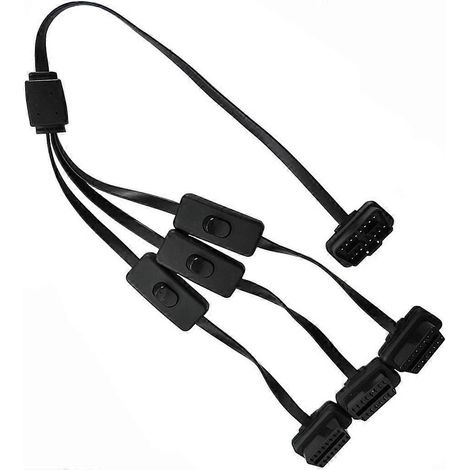 Flaches, unauffälliges 16-poliges OBDII/OBD2-Verlängerungskabel (Stecker auf Buchse), 60 cm (23,62 Zoll)