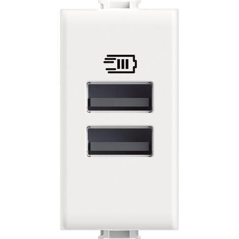Caricatore usb con due porte tipo a+a 15w 1 modulo bticino am4191aa