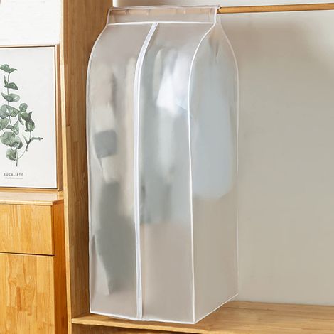 Housse de Vêtement Penderie Transparente Anti Mite, Housse de Vêtements à Suspendre Grande Taille avec Fermeture Éclair Imperméable et Résistant à l'humidité et à Poussière (60 50 120 cm)) (1/5)