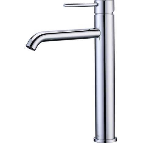 Waschtisch-Mischbatterie Hoch Badarmatur für Waschbecken und Waschtisch Waschtischarmatur aus Modernem Verchromtem Edelstahl (1/5)