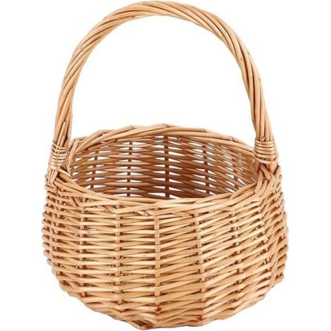 Panier En Osier - Panier De Pique-nique Isotherme Avec Poignée - Pour Jardin Plage Mariage Décoration Intérieure - 1 Pièce (1/5)
