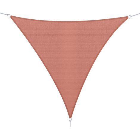 Triangular shade sail, 3.5 x 3.5 x 3.5 meters – High density HDPE – UV resistant – Metal eyelets for fixing. (1/5)