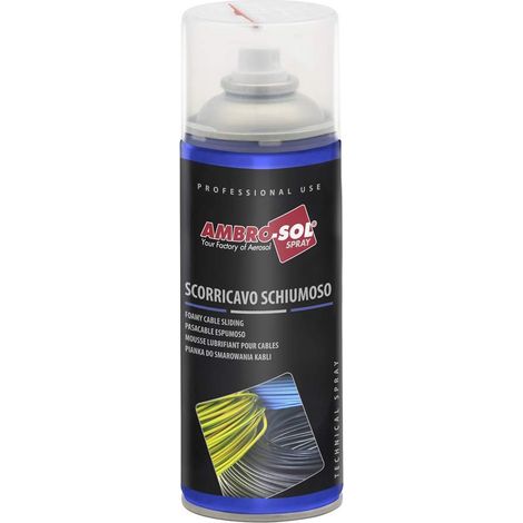 Scorricavo Schiumoso Ambro-Sol Scivolante Spray per fili, cavi elettrici 400 ml