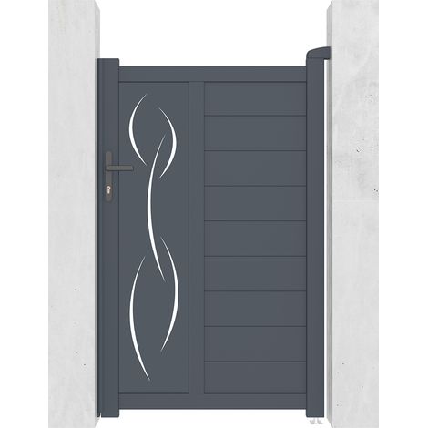 Casanoov – Portillon aluminium semi-ajouré gris 100x161cm – Design moderne LIFE – Montage facile – Accessoires inclus (1/5)