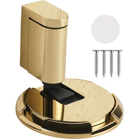 Butée de porte coupe-vent, butée de porte intérieure coupe vent – Verrou d'arrêt de sol en d'aluminium pour ruban adhésif double face ou vis fixées (1/5)