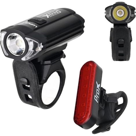 Juego de luces para bicicleta delanteras y traseras de 300 lúmenes, USB-C, Prox Lupus II, 1100 mAh. (1/5)