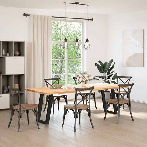vidaXL Dining Table Legs U-Shaped 2 pcs Black 60x(72-73) cm Steel (1/5)