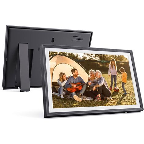 Marco de fotos digital WiFi de 10,1 pulgadas con 32 GB de almacenamiento, pantalla táctil IPS de 1280 x 800, rotación automática y función para compartir fotos a través de la aplicación Uhale. (1/5)