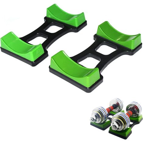 Lot de 2 supports pour haltères courts, Convient pour placer des haltères pour un rangement facile (vert) (1/5)