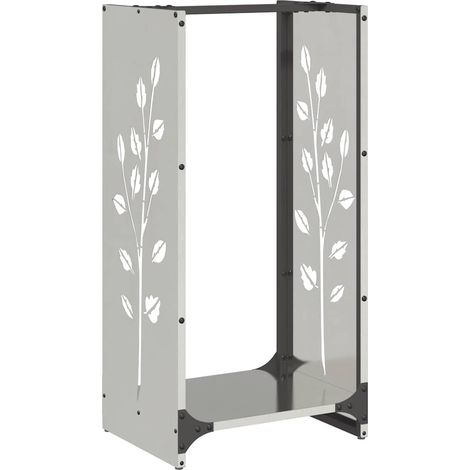 Porte-bûches Portant de bois de chauffage 40x30x80 cm acier inoxydable CFW91018 (1/5)