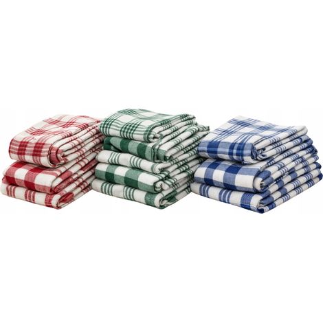 Juego de 12 paños de cocina: rojo, verde y azul. (1/3)