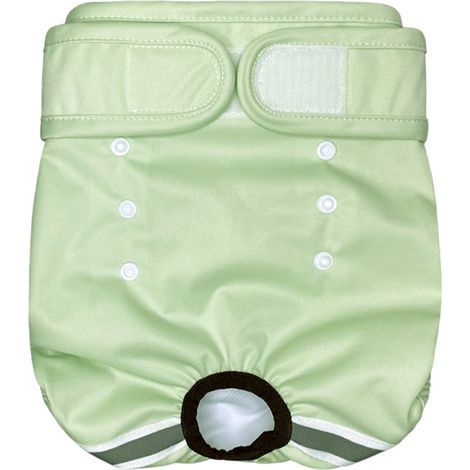 1 culotte physiologique pour chienne, réutilisable, ultra-absorbante, avec bande auto-agrippante et poche anti-fuites, pour chaleurs ou incontinence (1/5)