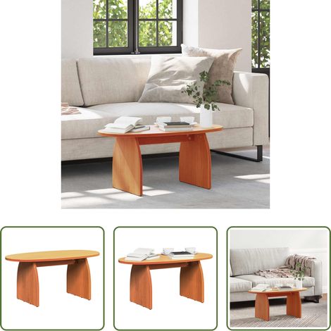 Table basse rustique - Table basse Brun cire 80 x 40 x 35 cm Pin massif (1/5)