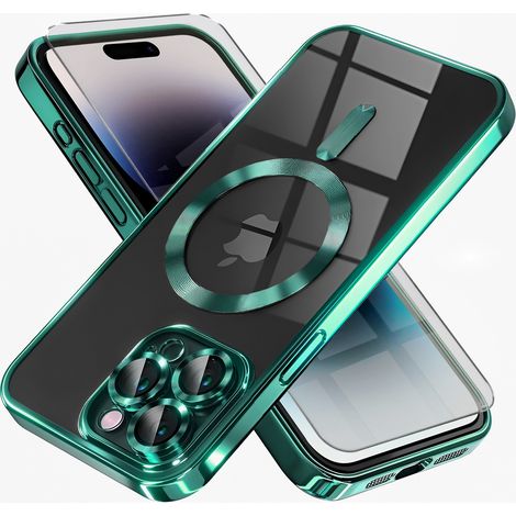 Custodia per iPhone 14 Pro, Electro MagSafe, verde + pellicola protettiva per lo schermo (1/5)