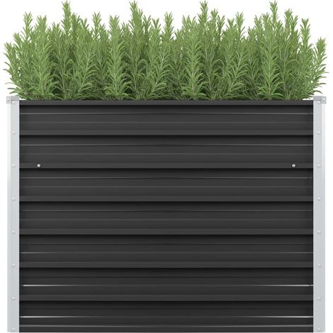 vidaXL Fioriera per Giardino Antracite 100x40x77 cm in Acciaio Zincato (1/8)