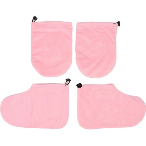 Guantes de parafina para mujer, suaves, con textura de pelusa, ideales para tratamientos térmicos de cera caliente en spa. Cuidado de manos y pies.