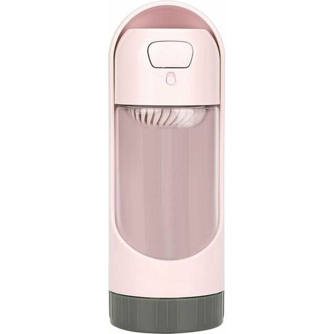 SHINING HOUSE Bottiglia d'acqua portatile a prova di perdite, distributore di acqua potabile per gatti, per passeggiate all'aperto, viaggi e addestramento (rosa) (1/5)