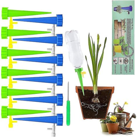 Kit d'irrigation goutte à goutte, 12 arroseurs automatiques pour plantes avec vannes, pour jardin, maison, intérieur et extérieur (1/5)