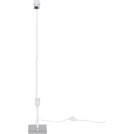 Lampadaire design contemporain, 14x14x120cm, avec pied élégant et abat-jour blanc en textile, idéal pour salon, éclairage d'ambiance (1/5)