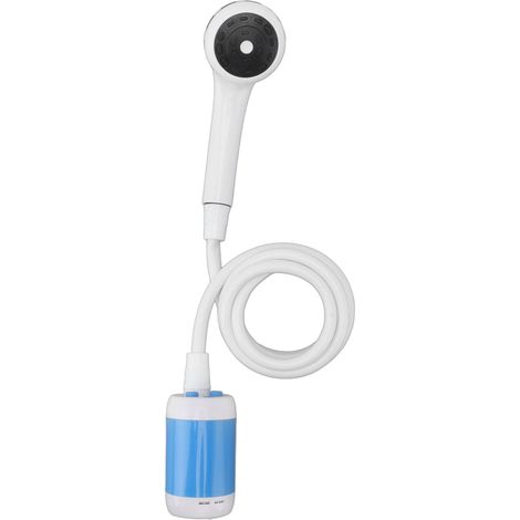 Douche électrique portable pour camping, spa, lavage de voiture, bain d'animaux, arrosage des plantes et légumes, bleu ciel