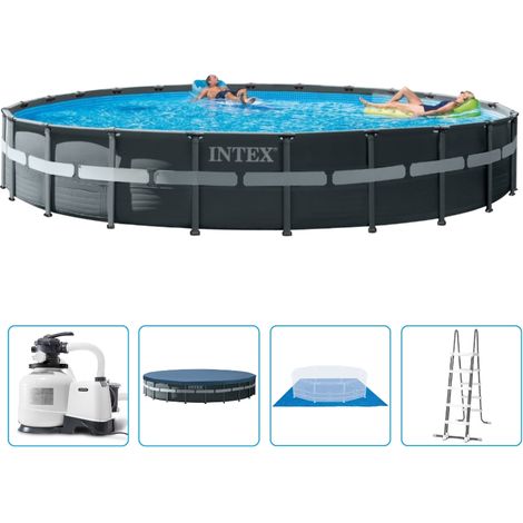 Piscine à cadre Intex Ultra XTR - 732 x 132 cm - Ronde - Avec pompe à filtre à sable + accessoires