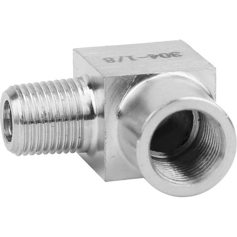 Raccord coudé fileté BSPP femelle-mâle, adaptateur de tuyauterie, connecteur rapide pour air et huile 1/8 po (1/5)