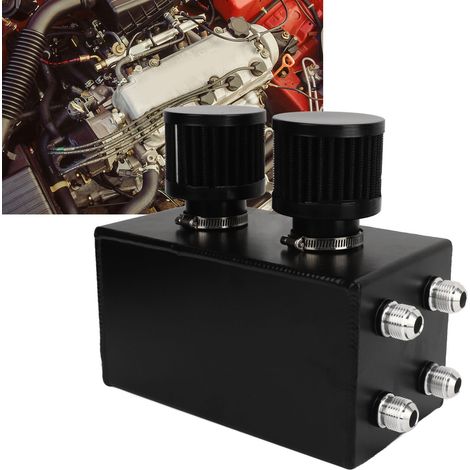 Réservoir de carburant à double orifice en alliage d'aluminium 2L 10AN avec filtre, compatible avec Honda Civic 1992-2000