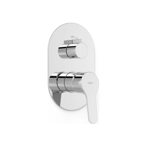 Pièce apparente pour boîtier encastré Rapid-box 2 voies Chrome - TRES 21528110 (1/2)