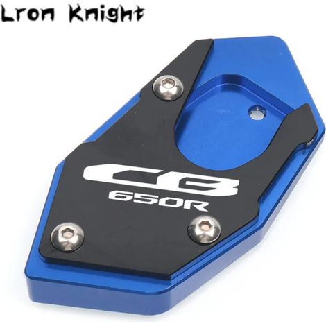 (CB650R Bleu) 2023 Nouveau Compatible pour HONDA CB650R CBR650R 2019-2023 Moto Béquille Kickboard CNC Extension de Support de Béquille Latérale Agrandit maxpower (1/4)