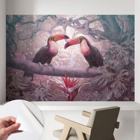 Papier peint autocollant adhésif installation rapide du papier peint durable et résistante Couple exotique 104x70 cm (1/5)