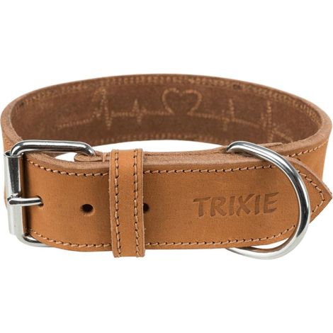 Rustic collier en cuir ciré et vieilli heartbeat M: 38-47 cm/40 mm, brun (1/3)