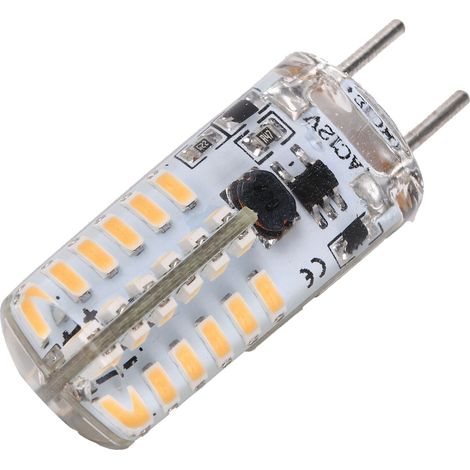 48 LEDs, 3 W, 300 lm, Silikonlampe, GY6.35-Bipin-Sockel, 12 V Wechselstrom, für Kronleuchter/Deckenleuchten, warmweiß (2700–3100 K) (1/5)