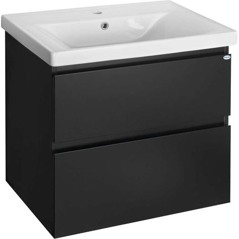 Aqualine Altair - Mobiletto sottolavabo 67x60x45 cm, nero opaco AI670