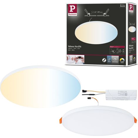 panneau LED panneau encastré 200 mm rond Tunable White commande de la lumière blanche Blanc synthétique plafonnier (1/5)
